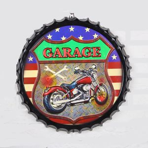 Wholesale motorcycle wall decor for sale - Group buy Route Motor Oil Beer Cap Sign Hanging Crafts Vintage Metal Tin Sign Motorcycle Garage Bar Cafe Wall Decor Round Plate Plaquestin signs