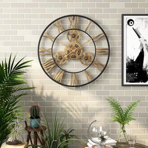 Väggklockor europeisk utrustning klocka smidesjärn stort vardagsrum studie dekoration hängande modern design reloj pared