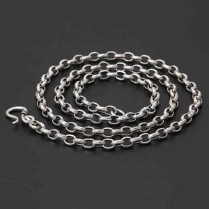 correntes de jóias para homens venda por atacado-Real Retro mm Chavo Longa Corrente Budismo Signet S925 Sterling Silver Motociclista Homens Masculino Colar Jóias Presente