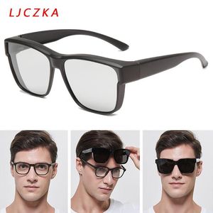 Solglasögon polariserade män för körning Pochromic Night Vision Glasses Kvinnor Kvadratisk Glasögon Slitage Över Myopi Prescription Glas