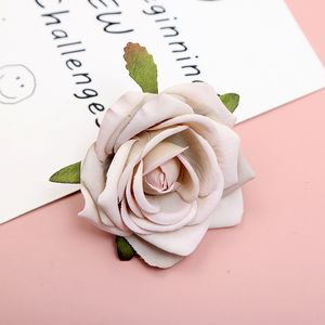 1pcs cm artificiell vit ros silke blomma huvuden för bröllop dekoration diy krans presentförpackning scrapbooking hantverk fake v2
