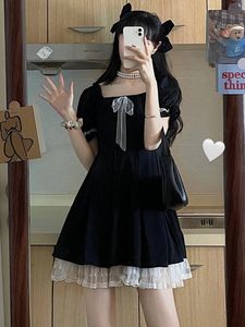 kinder kleiderlinie großhandel-Casual Kleider Sexy Kleid Sommer Koreanische Version Mode Slim Unsterbliche Nische Hepburn Kurzarm A Line Frauen Kinder X4IR