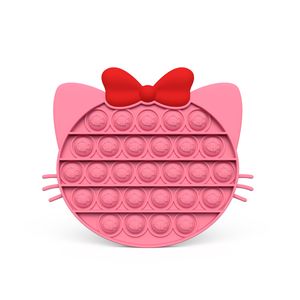 jogo de gatinho de brinquedo venda por atacado-Rosa Kitty Fidget Jogo Toy Silicone Relief Toys Simples Dimple Silica Gel Stress Reliever para crianças adultos
