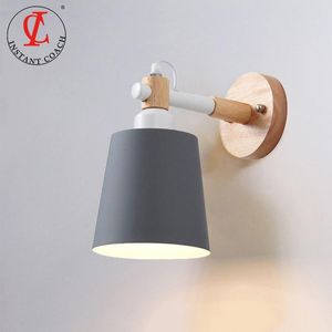 Wholesale cute wall lamp for sale - Group buy Wall Lamps Nordic Wooden Cute Coloful Sconces Kitchen Restaurant Macaroon Decorative Bedside Lamp E27