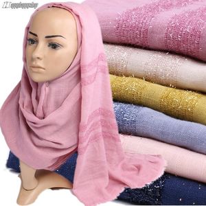 Sjaals Dames Glitter Plain Hijab Headscarf Moslim Islamitische Zachte Lange Sjaals Party Turban Arabische Hoofdbanden Femme Headwear