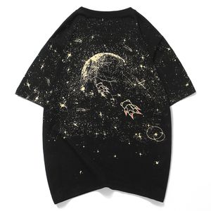 grand vêtements étoiles achat en gros de T shirt Arrivée Marque Hip Hop Vêtements Space Star Star Star Court Lâche Coton Casual Coton Chemise Hommes Tshirt