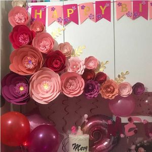 vaftiz parti için dekorasyon toptan satış-Dekoratif Çiçekler Çelenkler DIY Doğum Günü Vaftiz için Kolay Kağıt Masa Koşucu Dekorasyon Temalı Parti Backdrop İç Duvar Dekorasyonu