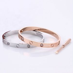 luxury designer Stone Bangle stainless steel Love Bracelets silver rose gold for Women Men Screw Screwdriver Bracelet Couple Jewelry Woman With bag