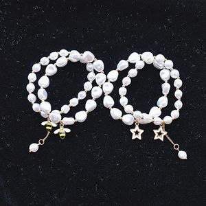 ingrosso braccialetto piccola perla-Braccialetto di perle di moda Corea Ape dolce e carino piccolo barocco fresco doppio temperamento donne gioielli perline fili