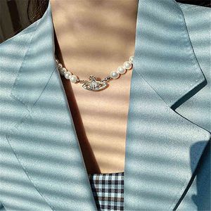 heiße geschenke großhandel-2021 Mode Pearl Planet Halskette Perle Orb Choker minimalistischer Schmuck Best Heiße neue modische Halskette Geschenk für Freunde G1206