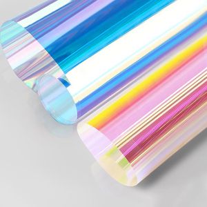 Window Stickers Colorful Glass Rainbow Effect Iridescent Tint Decorative Films For Home Office Heat Control Anti UV