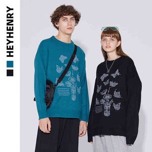 Henry Korean butterfly net red ins trend men s foreign style Pullover couple s sweater