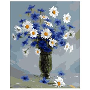 Målningar yike dekorativ duk oljemålning med siffror färgnummer kit blomma