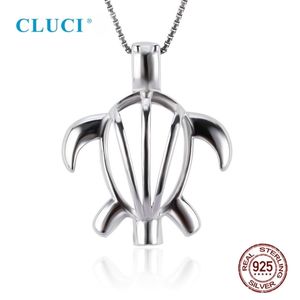 Wholesale cage pendant sterling silver resale online - CLUCI Women Jewelry Sterling Silver Turtle Pearl Cage Locket Necklace Pendant SC002SB