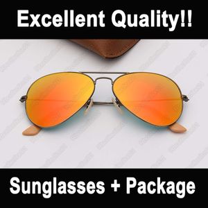 оранжевые зеркальные солнцезащитные очки оптовых-Пилотные солнцезащитные очки женские моды солнцезащитные очки мужские золотые рамки оранжевое зеркало Eyeware Солнцезащитные очки с высоким качеством кожаный чехол