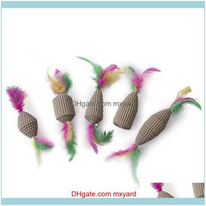 Wholesale pet stake for sale - Group buy Supplies Home Gardencat Scratch Interactive Football Wood Stake Carrot Kitten Toy Cat Feather Pet Funny Toys For Cats Supplies1 Drop Deliv