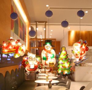 Wholesale windows showcase for sale - Group buy Christmas Decoration Lighted Window Hanging Decor Xmas Lights with Suction Cup Hook for Festival Party Showcase Shop GWF11451