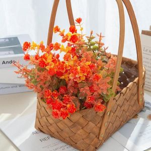 açık yılbaşı bitkileri toptan satış-Dekoratif Çiçekler Çelenkler Fork Yapay Bitkiler Plastik Okaliptüs Yaprak Yılı Noel Süslemeleri Ev Açık Bahçe Scrapbooking Için