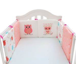 kids cartoon bedding set toptan satış-6 adet takım Bebek Karikatür Baykuş Beşik Koruyucu Çocuklar Pamuk Koyu Kreş Bebek Yatağı Anti Çarpışma Tampon