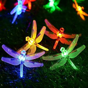 güneş yılbaşı süsleri toptan satış-Güneş Lambaları Yusufçuk Noel Süsleme LED Lamba Dekor Bahçe Dize Işıkları Multy Renk Düğün Açık Dekorasyon