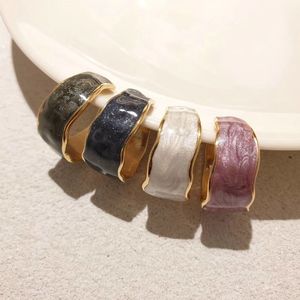 Designer Pierścień Otwarta Ogórna Kobieta Moda Biżuteria Ręcznie Made Enamel Glazed Index Palce Nieregularne Pierścienie