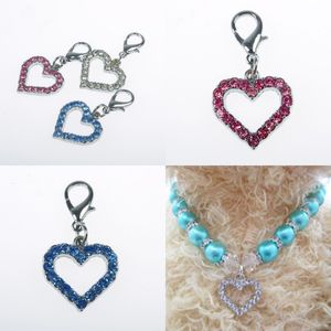 Fashion Heart Shaped Dogs Pendant Rhinestone Dog Collar Tag Pet Accessories Simplicity mp Y2