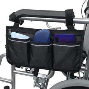 Storage Bags Wheelchair Armrest Side Pouch Hanging Portable Organizer Electric Scooter Chair Rollator Walker Bag
