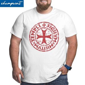 uzun boylu erkek giyim toptan satış-Erkek T Shirt Knights Templar T Shirt Mühür Sembol Kodu Ortaçağ T Shirt Erkekler Saf Pamuk Büyük Uzun Tee Gömlek Boy XL XL XL Giyim Boyu
