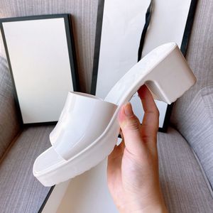 high heeled flip flops toptan satış-2021 Kadın Sandalet Yüksek Topuklu Kauçuk Slayt Sandal Platformu Terlik Tıknaz Topuk Yükseklik Ayakkabı Yaz Kabartmalı Çevirme Kutusu Boyutu
