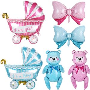1pcs det är en pojke flicka folie båge vagnballonger baby shower globos dekoration första födelsedagsfest dekor