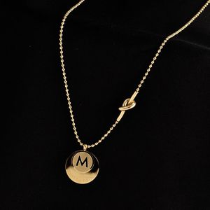 Wholesale letter m pendant necklace resale online - Pendant Necklaces YAOLOGE L Stainless Steel Letter M Coin Necklace For Women Trend Party Gift Fashion Jewelry Collier Femm