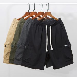 yüksek bel spandeks şort toptan satış-Şort erkek Yaz Kore Moda Marka Rahat Tulum Gevşek Düz Pantolon Spor