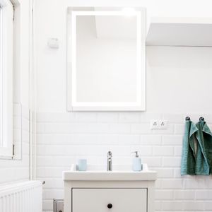 tuvalet dekorasyonları toptan satış-Aynalar Dokunmatik Parlak LED Akıllı Banyo Aynası Anti Sis Tuvalet Dekoratif Duvar Makyaj Tıraş Duş