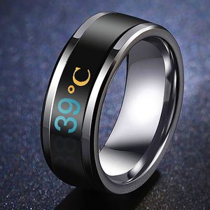 Cool Temperature Ring Titanium Steel Mood Emotion Feeling Intelligent Temperature Sensitive Rings for Women Men Waterproof Jewelry