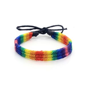 Moda Minimalistyczny Ręcznie zaczerwienione Bransoletka LGBT Charms Rainbow Braslet Dla Mężczyzn Kobiety Miłość to Gay Pride Akcesoria