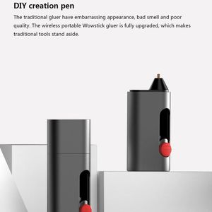 tutkal çubuk kalem toptan satış-Akıllı Ev Kontrolü Wowstick Telsiz Elektrikli Eriyik Tutkal Kalem Gluer MAH Tipi C Şarj Edilebilir DIY Sanat Zanaat W adet Sticks