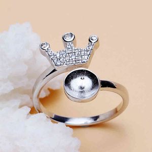 Justerbar Crown Ring Mountings Base Findings Tillbehör Smyckesinställningar Delar för flickor Pärlor Pärlor Stones Agate