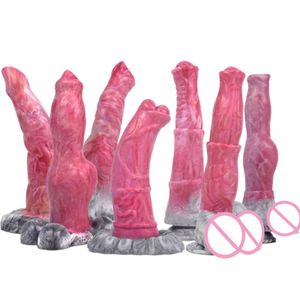 NXYバイブレーター現実的な犬の馬ディルド女性男性の巨根の吸盤の肛門のお尻プラグエロ巨大動物Penisの大人のための男性1120のための玩具