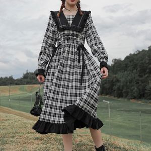 девушка для покупок оптовых-Платье одетый рукав MIDI для Mori Girls Shopping в Goth Chess Gothic Style Kawaii Lolita красивый