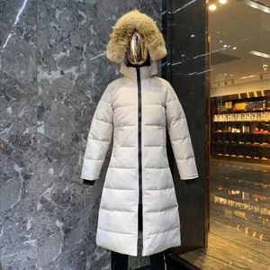 erkekler için uzun kış parka toptan satış-Tasarımcı Kanada Kış Kanada Gooder Downs Ceketler Erkek Bayan Beyaz Ördek Aşağı Uzun Parkas Kaz Erkek Hoody Siyah Etiket Ceket Kadın Kürk Parka Sıcak Giysileri