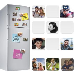 küche kühlschrankmagnete großhandel-Sublimationsrohling Kühlschrank weiche Magnete Aufkleber Wärmeübertragung Quadrat leer Foto Magnet für Kühlschrank Küchenbüro Kalender dekorative Stiker