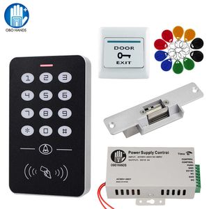 Door System Kit RFID Access Control Keypad Power Supply Electric Magnetic Lock Bolt Strike Locks Keys