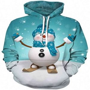Męskie bluzy bluzy D Boże Narodzenie Forma Snowman Bluzy Mężczyzna Kobieta Happy Year Men Dressants Odzież mody z N47Q