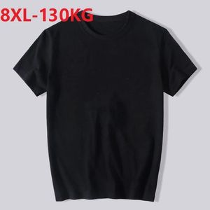 black tshirts sales toptan satış-Yaz Erkekler Büyük Satış Tshirt Kısa Kollu Büyük Boy XL Katı Renk Ince Tees Yağ Tops Basit Siyah Gevşek O Boyun erkek T Shirt