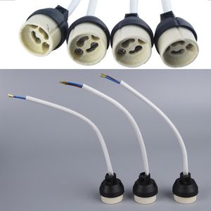 GU10 Basuttag Adapter Wire Connector Porslin Halogen GU10 Lamphållare Lamphållare för LED spotlampor Keramik