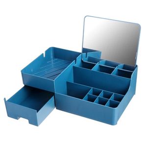 ingrosso cassetti per organizzatori cosmetici-Organizzatore di trucco per scatola di immagazzinaggio cosmetica di grande capacità del desktop gioielli per unghie smalto cassetto cassetto contenitore scatole