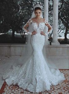 Syrenka suknia ślubna Nowa Europejska i Amerykańska Styczka Bridal Seksowna Seksowna Głęboka Neck Fishtail DHW032