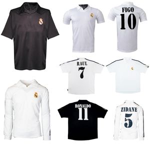2002 trikots großhandel-2001 Hundertjähriges Home Soccer Jersey Real Madrid Zidane Figo Hallro Ronaldo Raul Classic Retro Vintage Football Shirt
