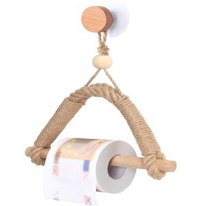 bewegliche toilette großhandel-Toilettenpapierhalter Vintage Handtuch Hängende Seilhalter Wandgewebe Aufhänger Holzdekoration Badezimmer Movable Roll Rack