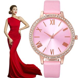 genf quarz hoher qualität damenuhr großhandel-Top Marke Hohe Qualität Mode Womens Watch Damen Einfache Uhren Genf Faux Leder Analog Quarz Armbanduhr Uhr Saat Geschenk Armbanduhren